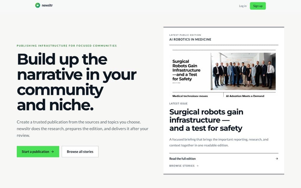 Newsltr interface